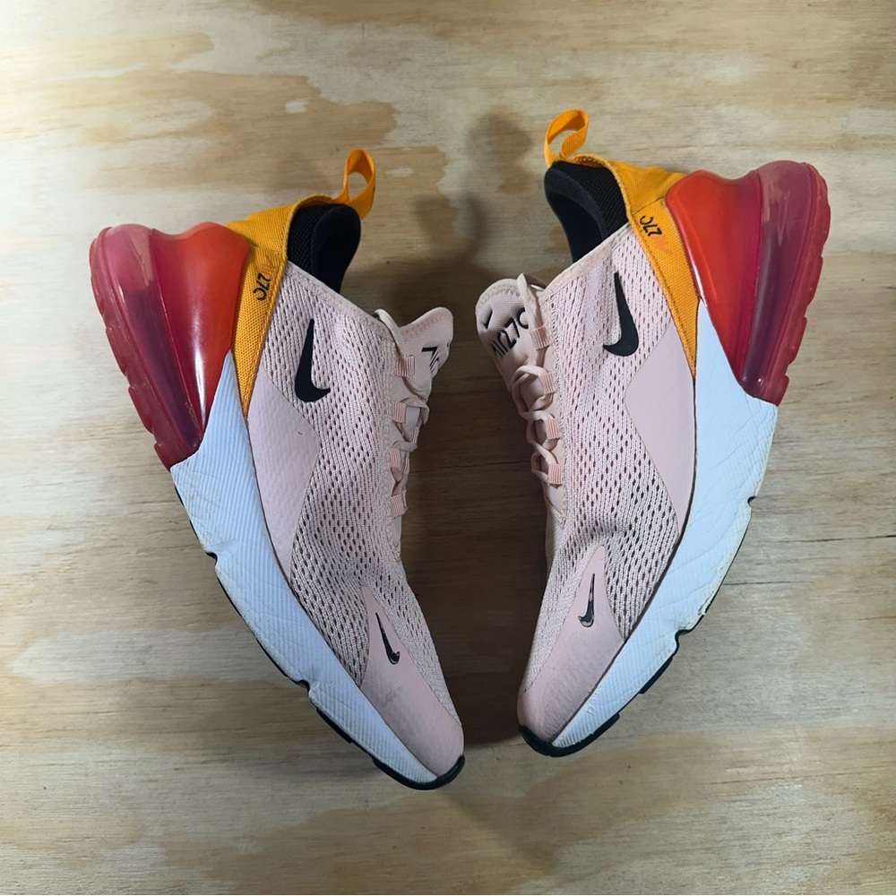 Nike Women's Air Max 270 Sneakers in Pink, Yellow, Black - Picture 2 of 9
